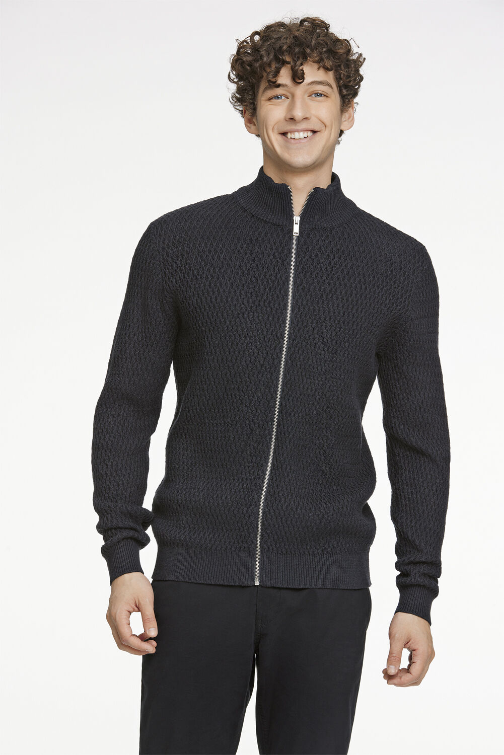 Zip through structure cardigan