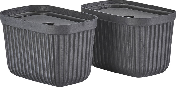 Opbevaringsboks Pulp 23 x 15 cm 2 stk. Black