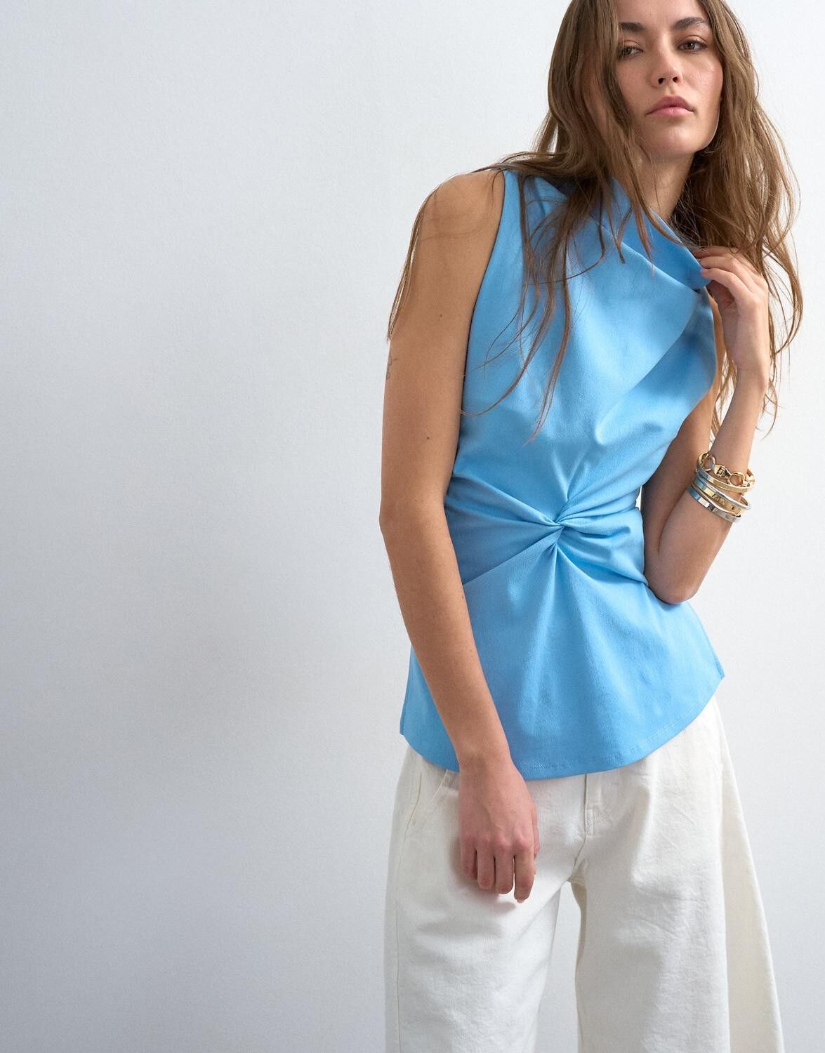 TSJANE TWIST FRONT COWL TOP JRS