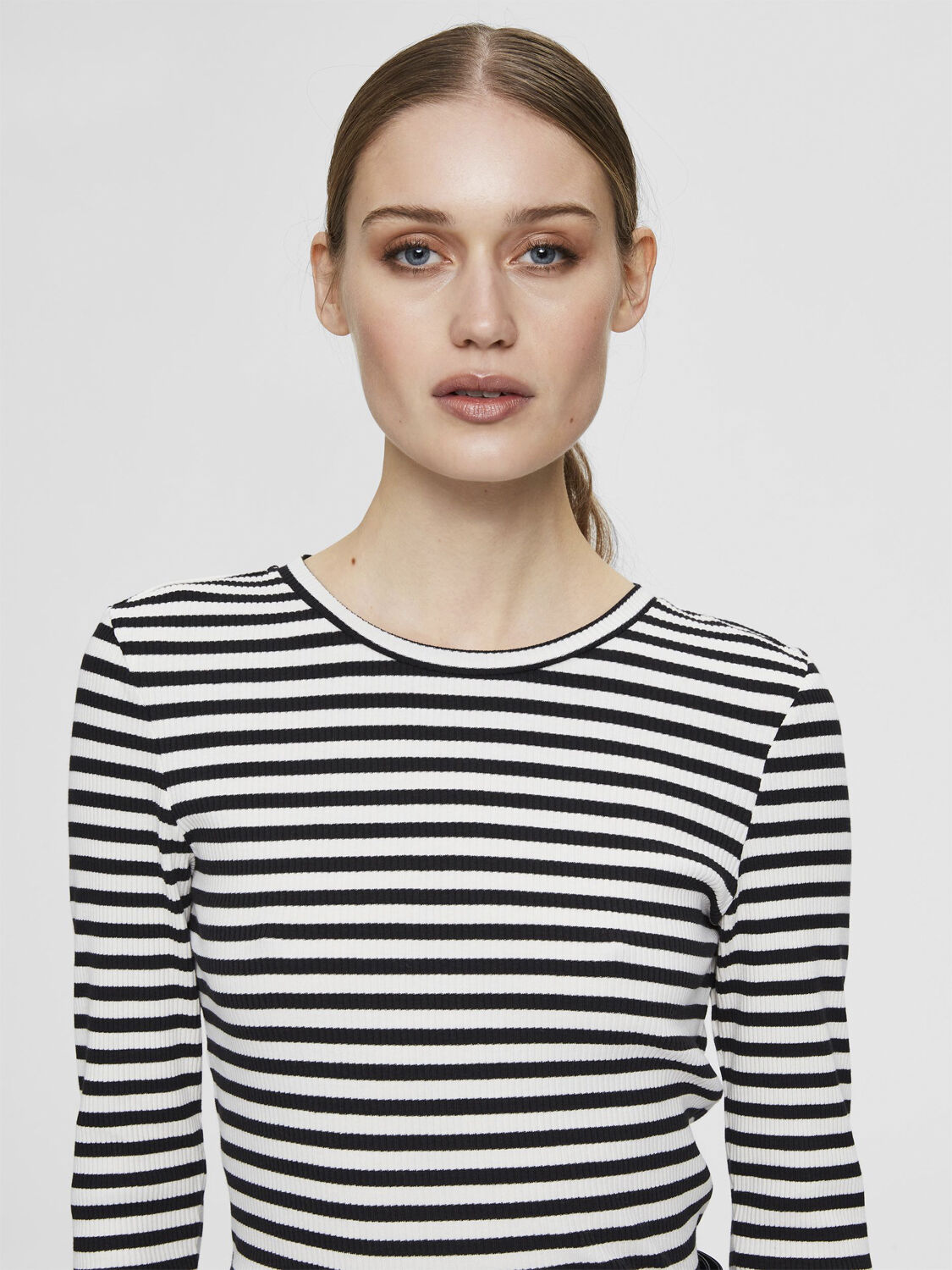 SLFANNA LS CREW NECK TEE STR NOOS