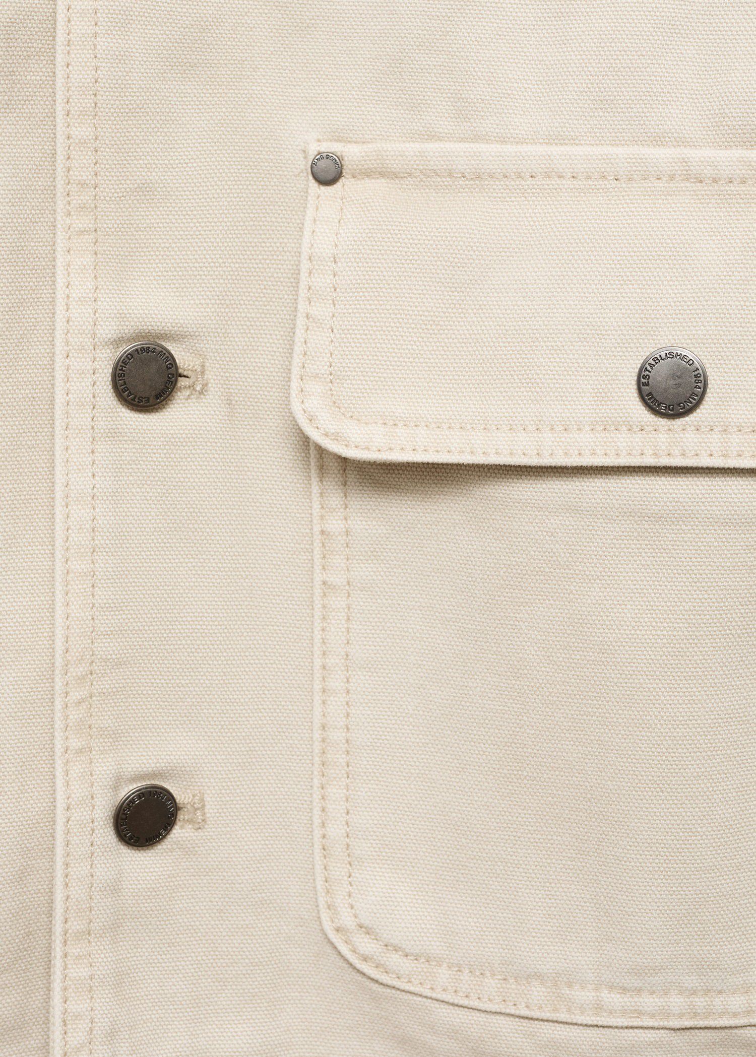 Denim parka with contrasting collar