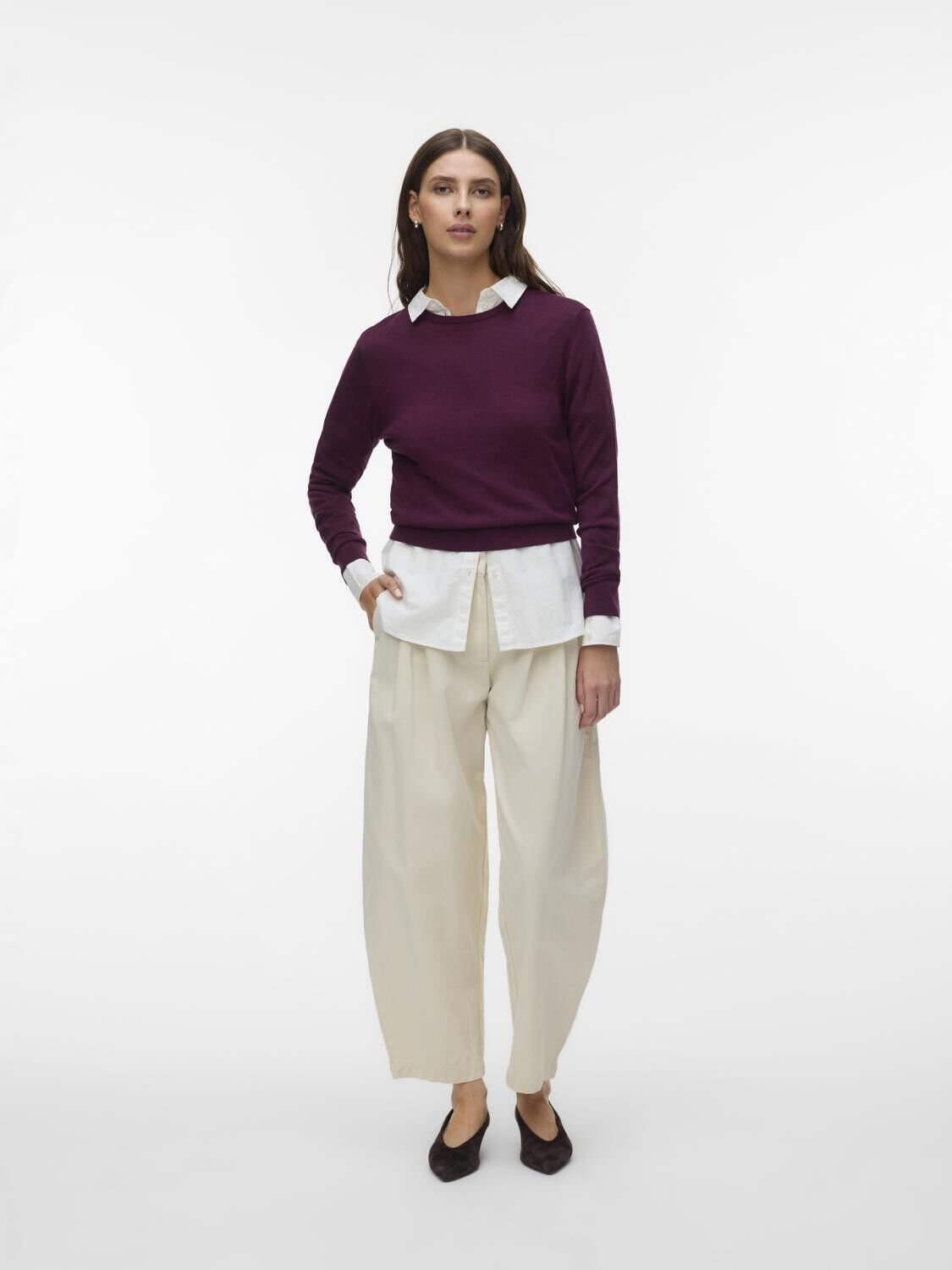 AWCARA LS O-NECK WOOL PULLOVER