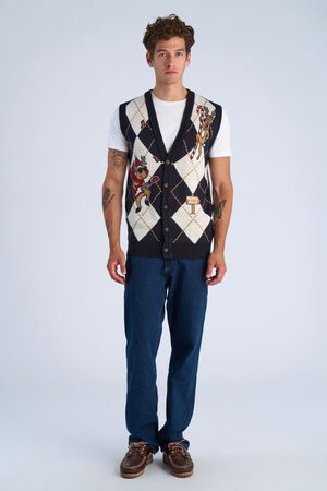Christmas argyle vest