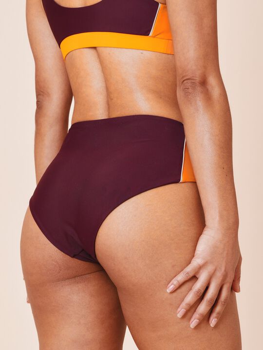 Ubud Colorblock high-waisted bikini bottom - Army/Sand