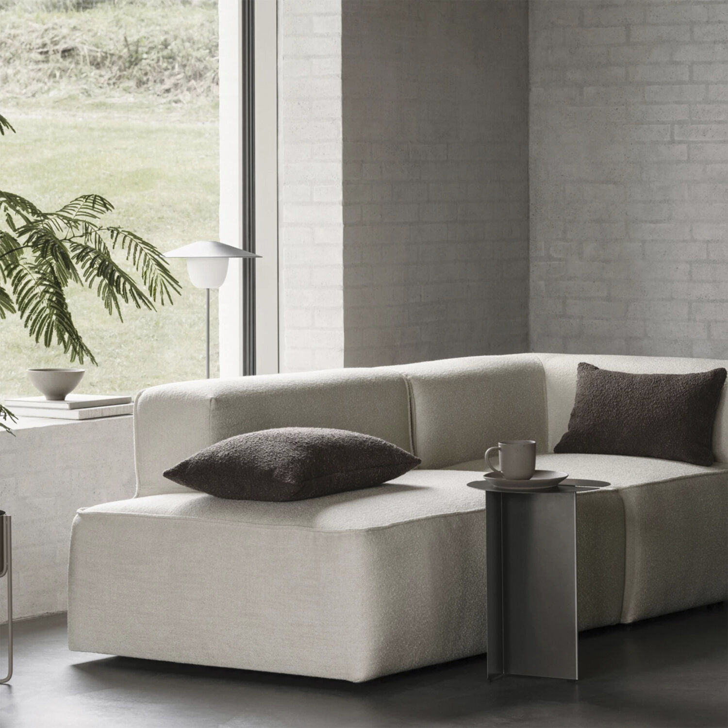 Cushion cover -BOUCLE- Colour Espresso 50 x 50 cm