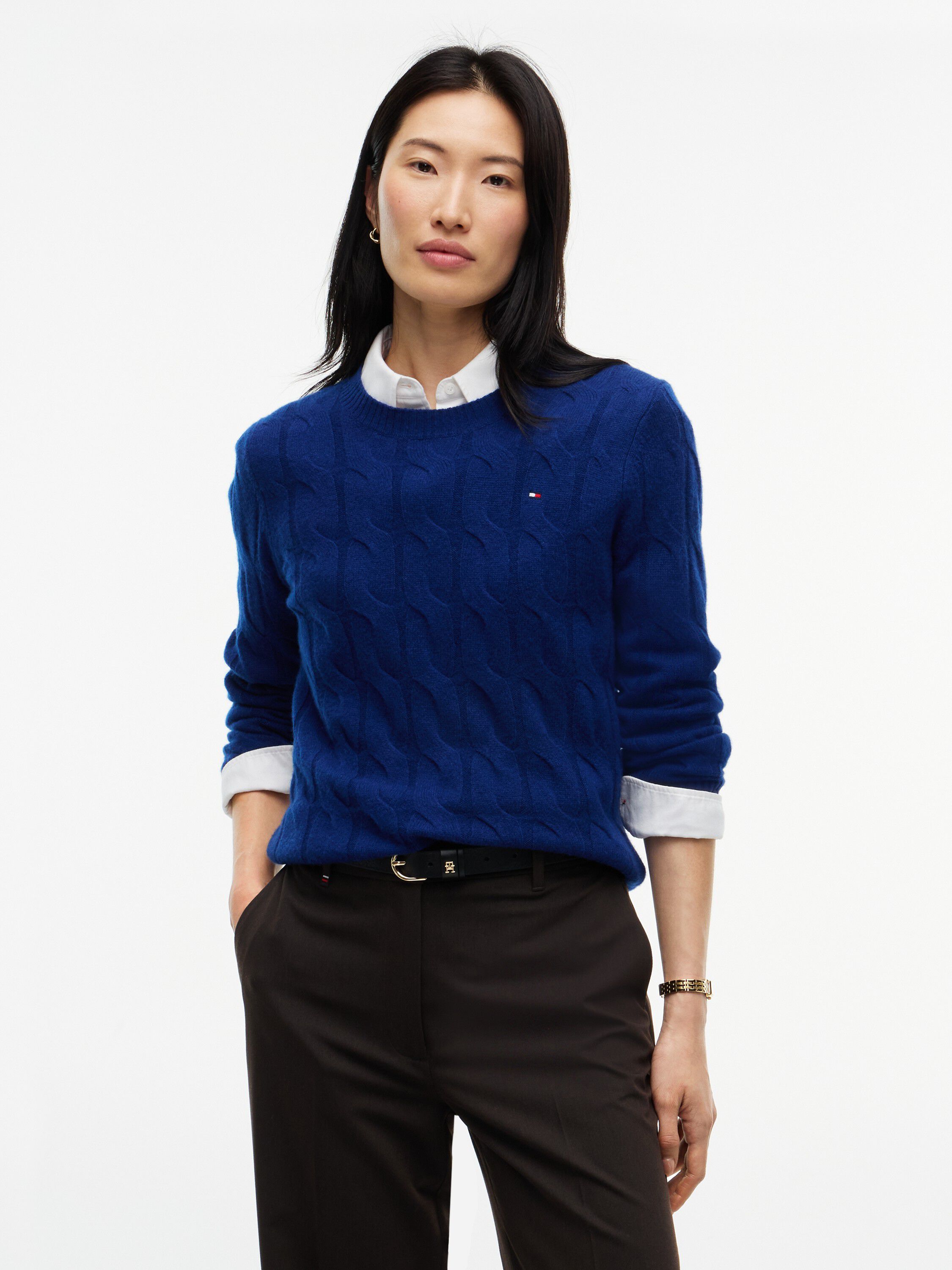 Pure Wool Chain Cable Knit Jumper