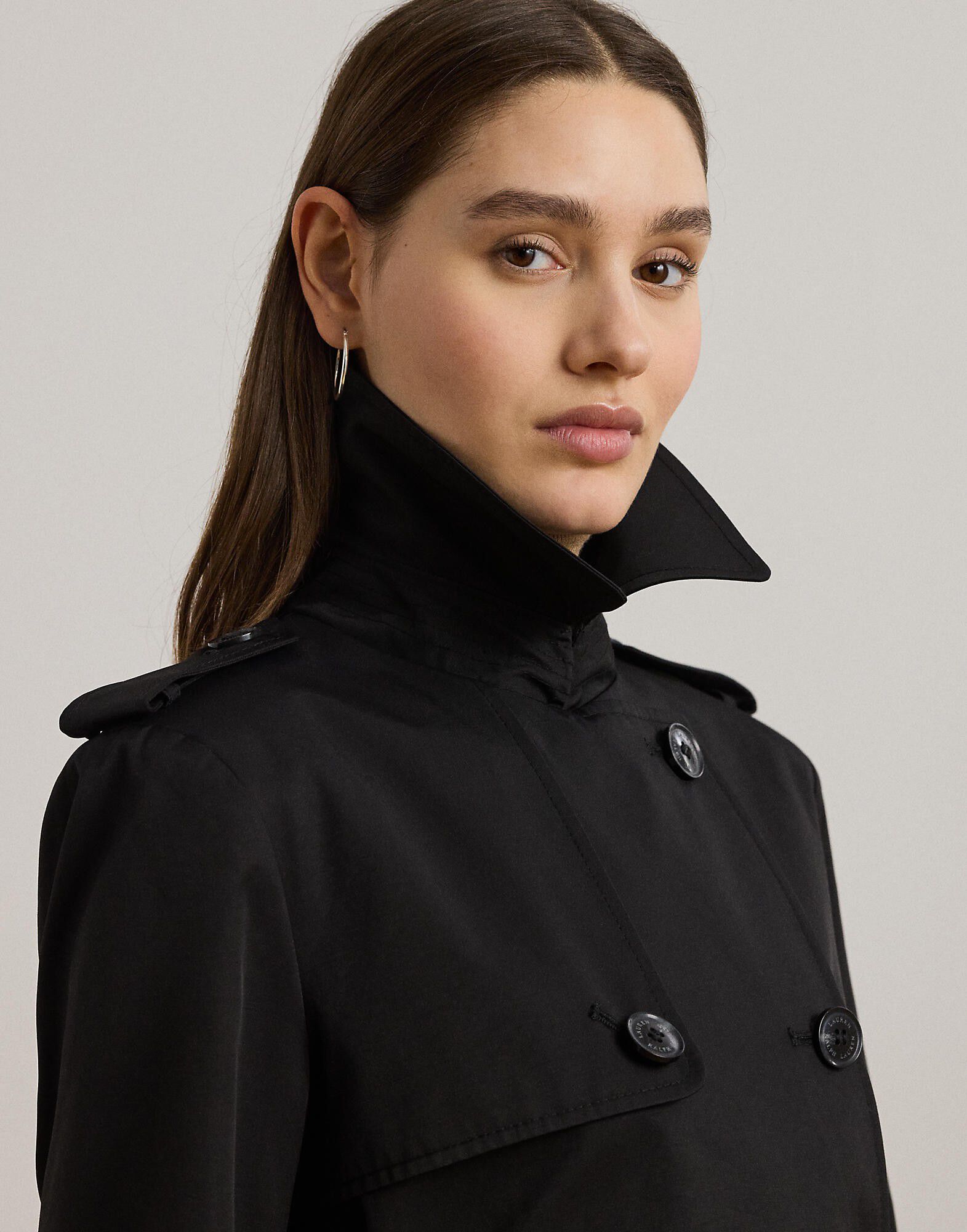 Double-Breasted Cotton-Blend Trench Coat