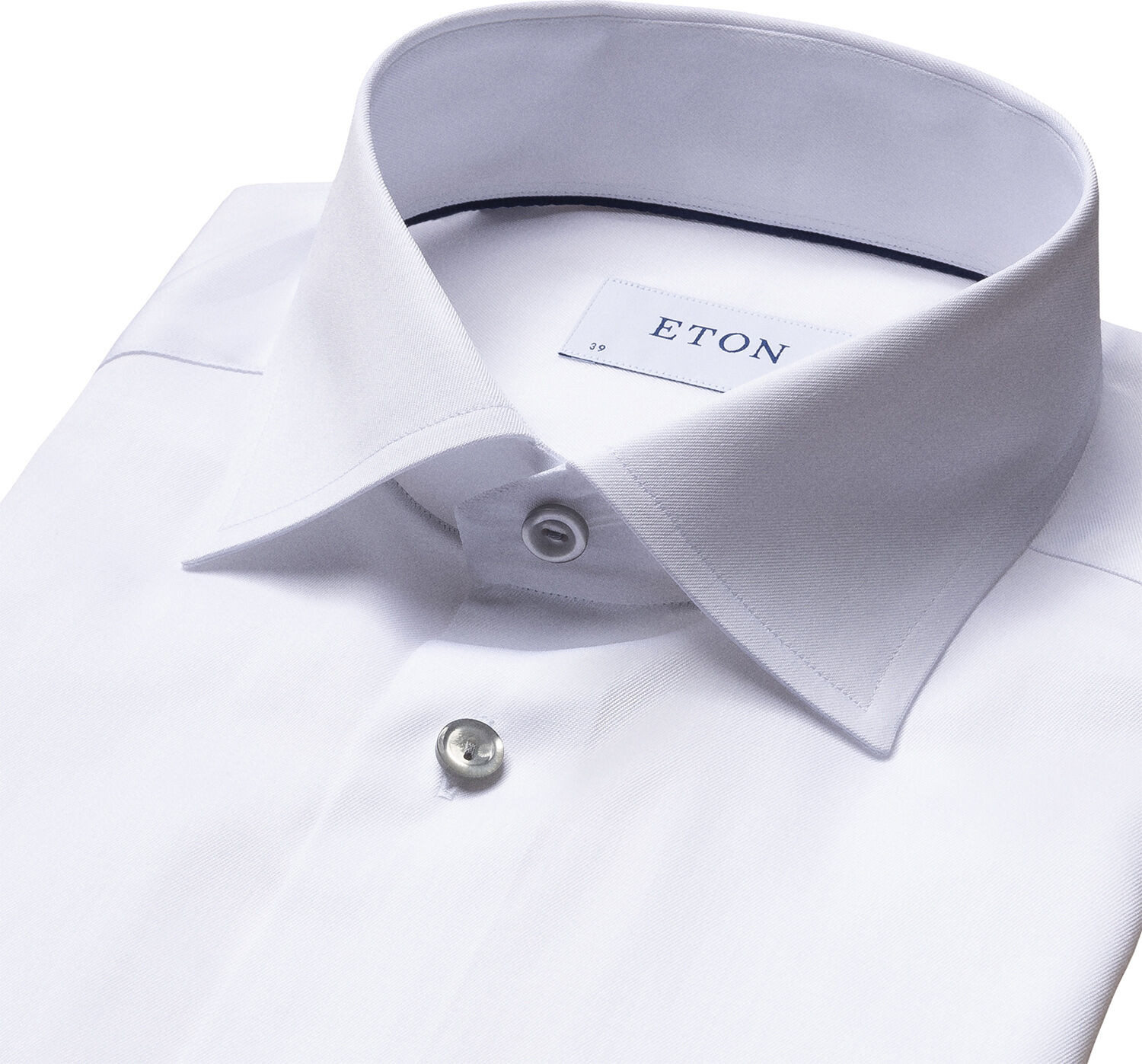 White Twill Shirt Grey Details - Contemporary Fit