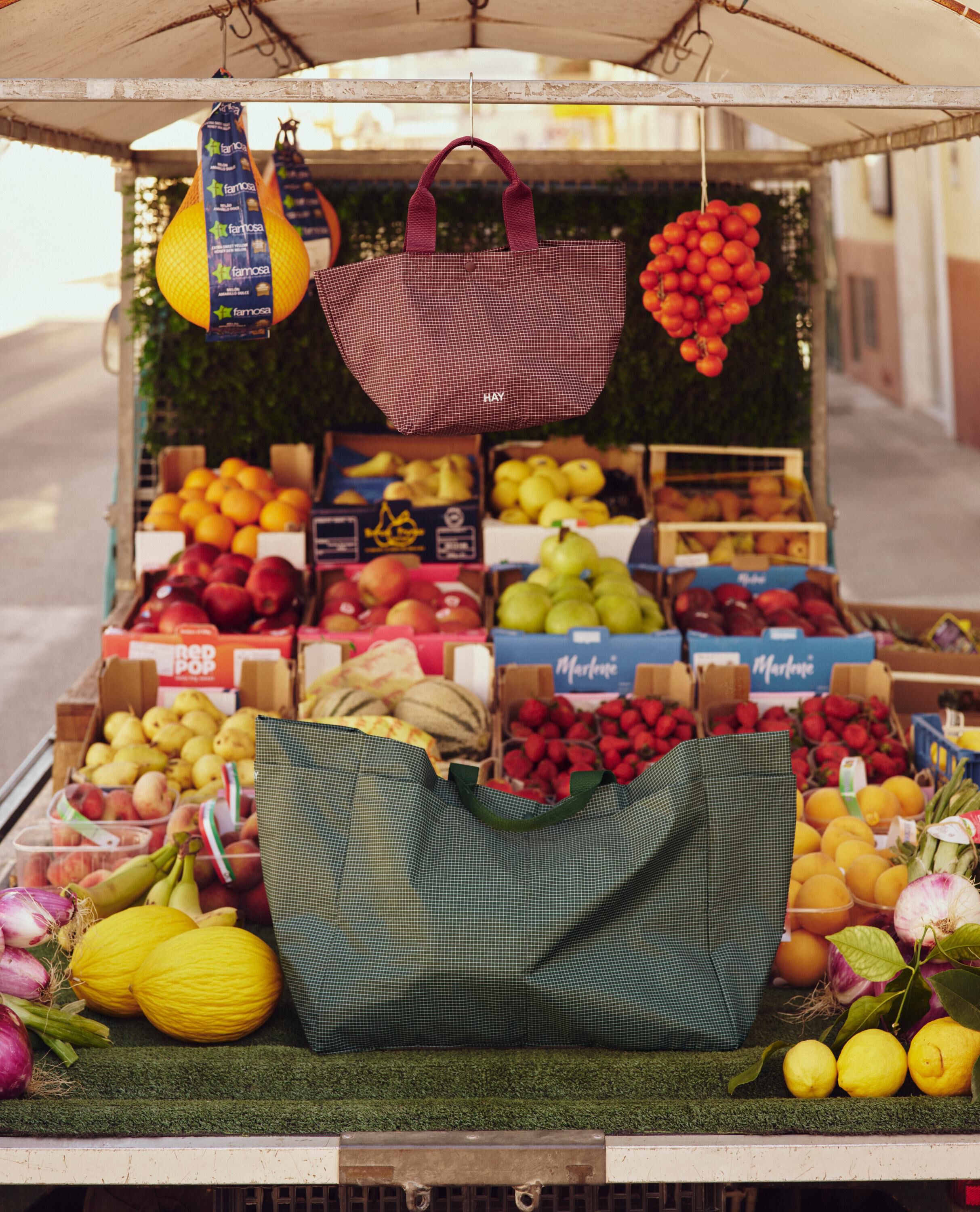 Grid Everyday Bag-Mini-Burgundy