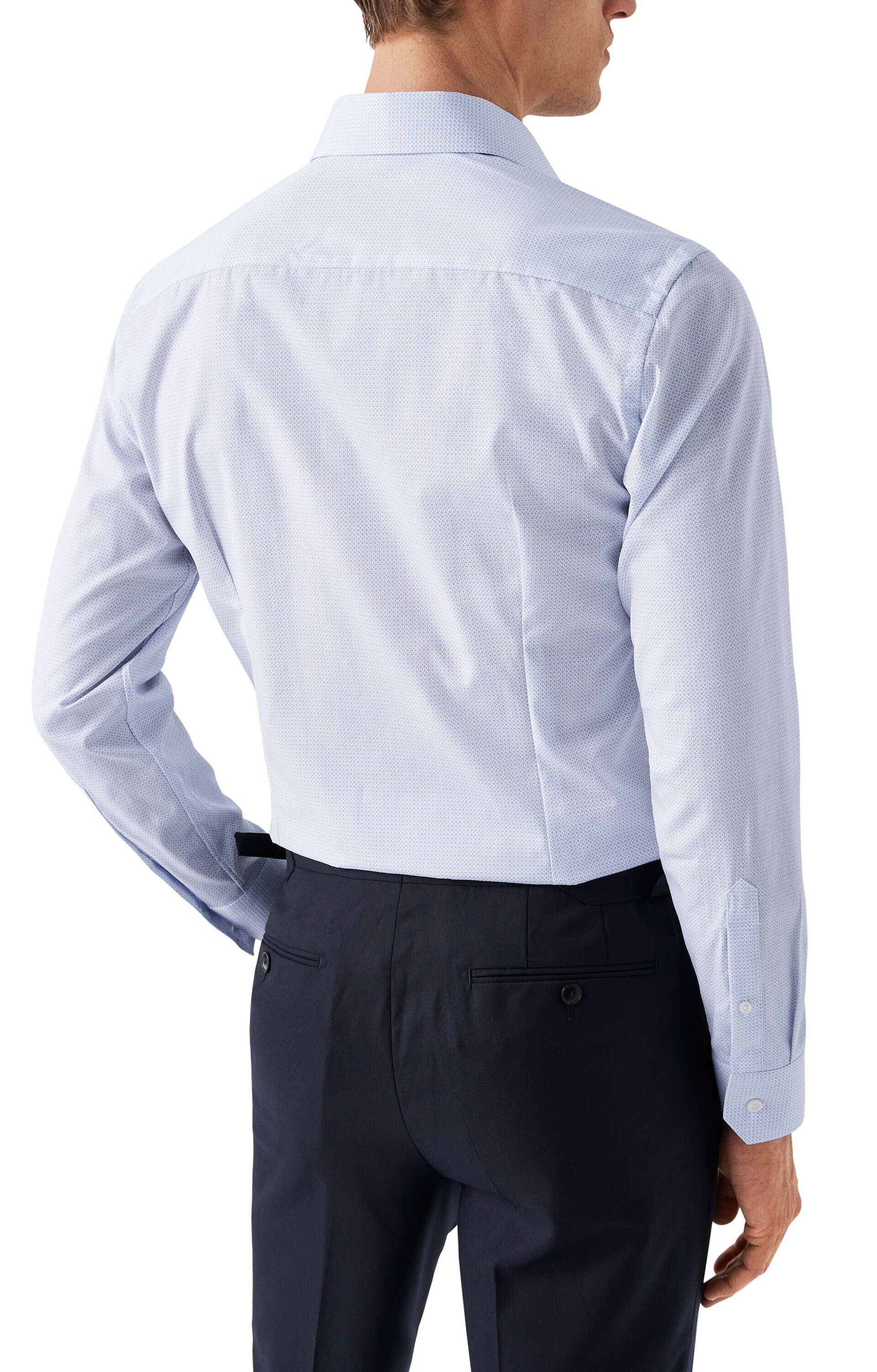 Light Blue Micro Print Shirt - Slim Fit