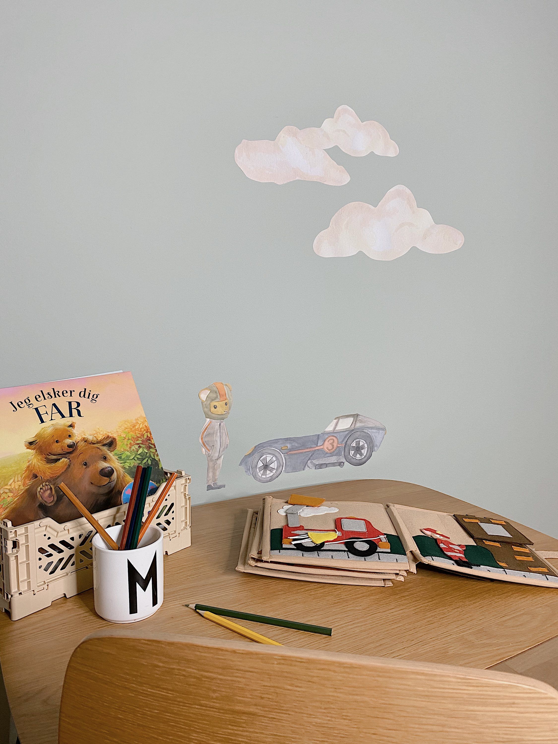 Wallsticker Skyer 5- pak