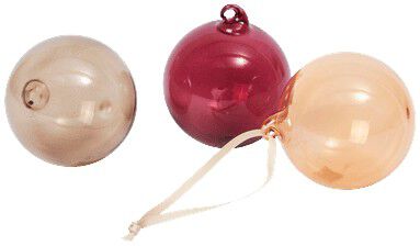 Glass Baubles - M - Set of 3 - Roseate Translucent