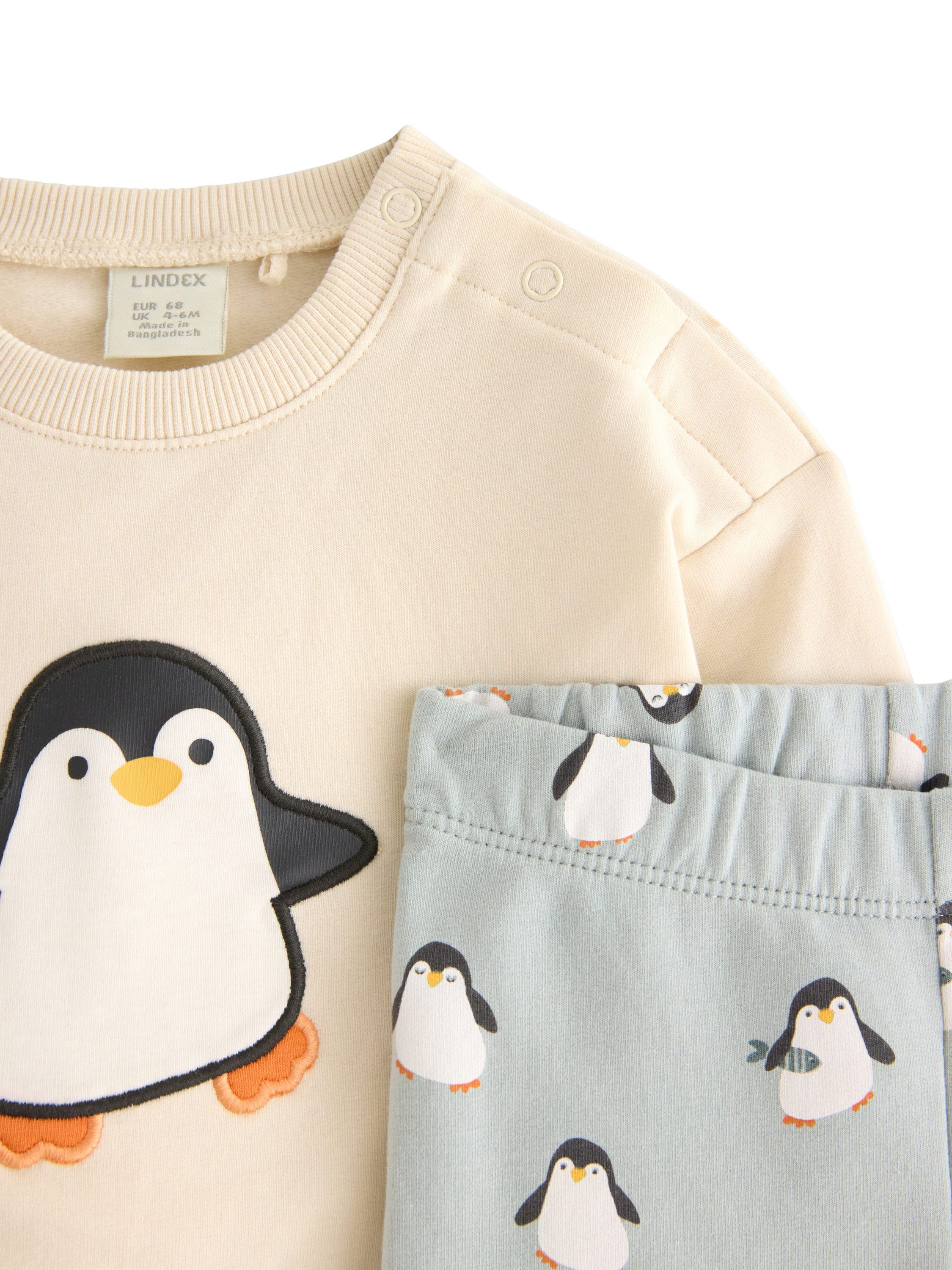 Matchande set i mjuk bomullstrik&aring; m