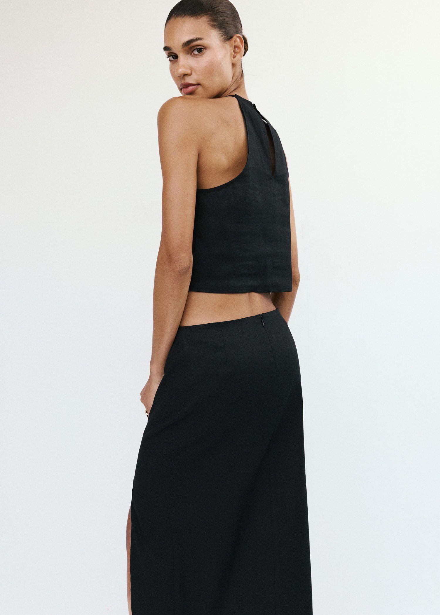 Linen cotton halter top