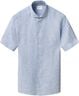 Regular Fit Light blue Solid Short Sleeve Linen Shirt