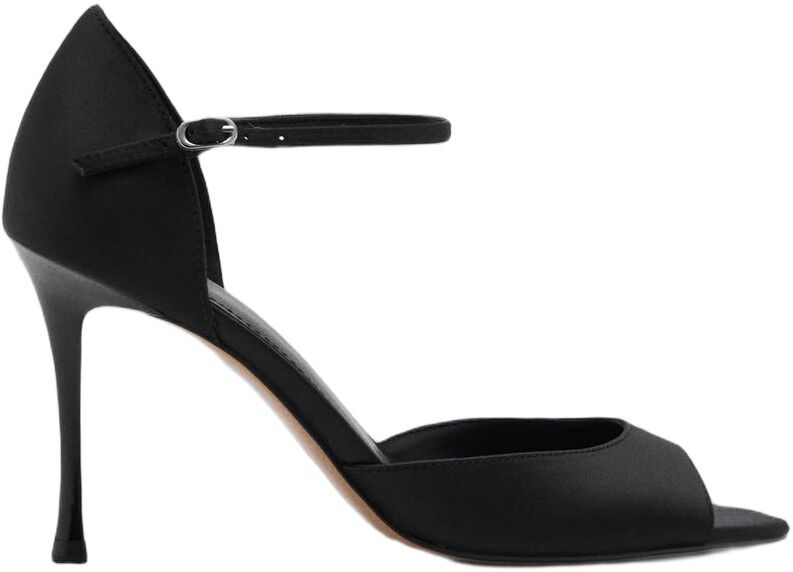 Satin high-heeled sandal