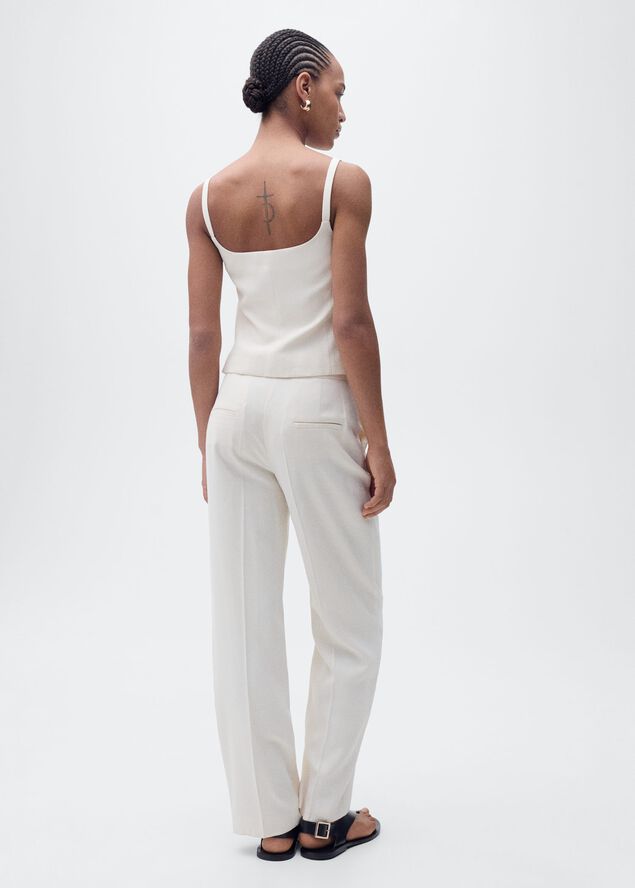 Suit waistcoat with open back