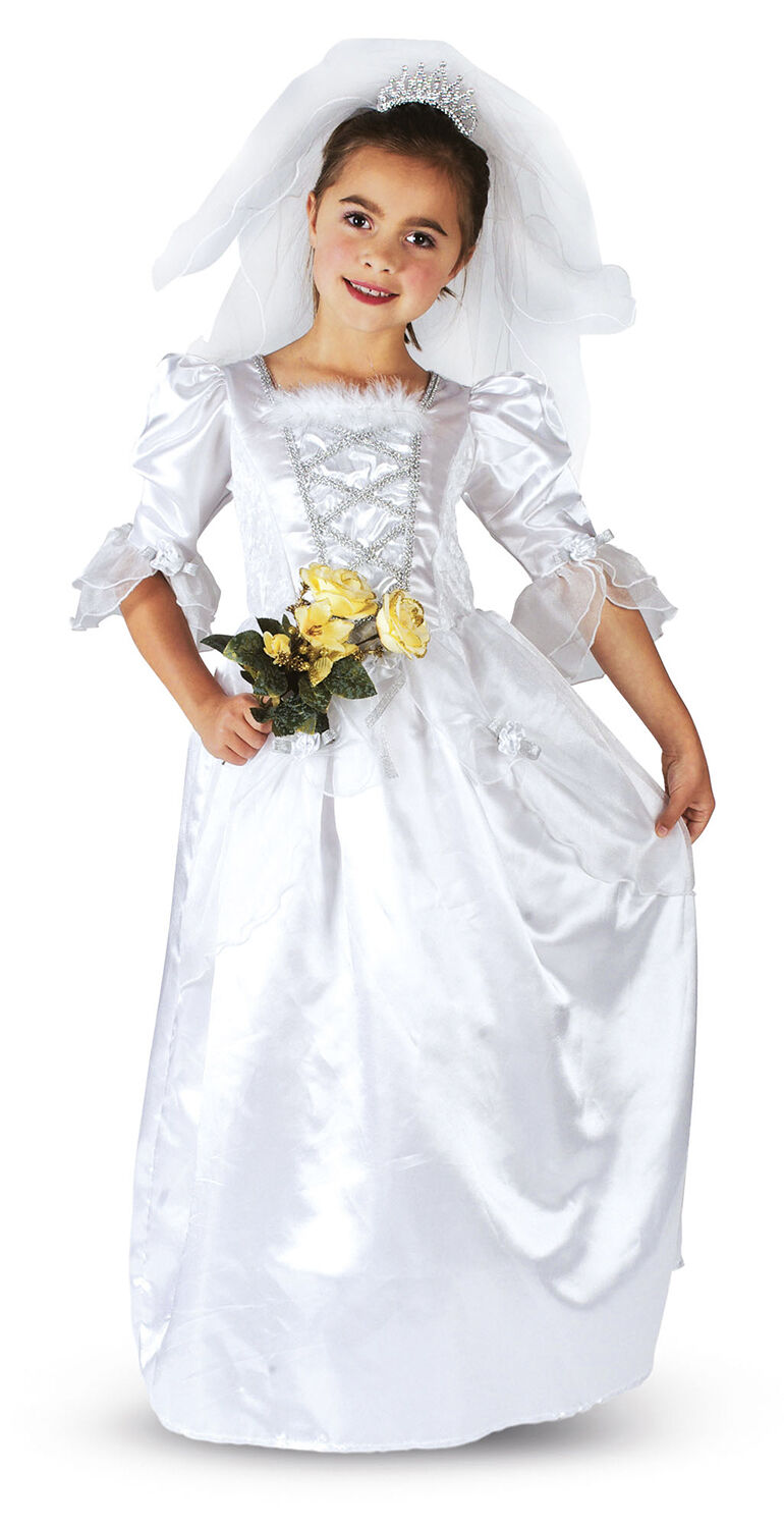 Flot brudekjole str 120 Inkl diadem med sl&oslash;r