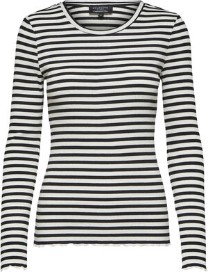 SLFANNA LS CREW NECK TEE STR S NOOS