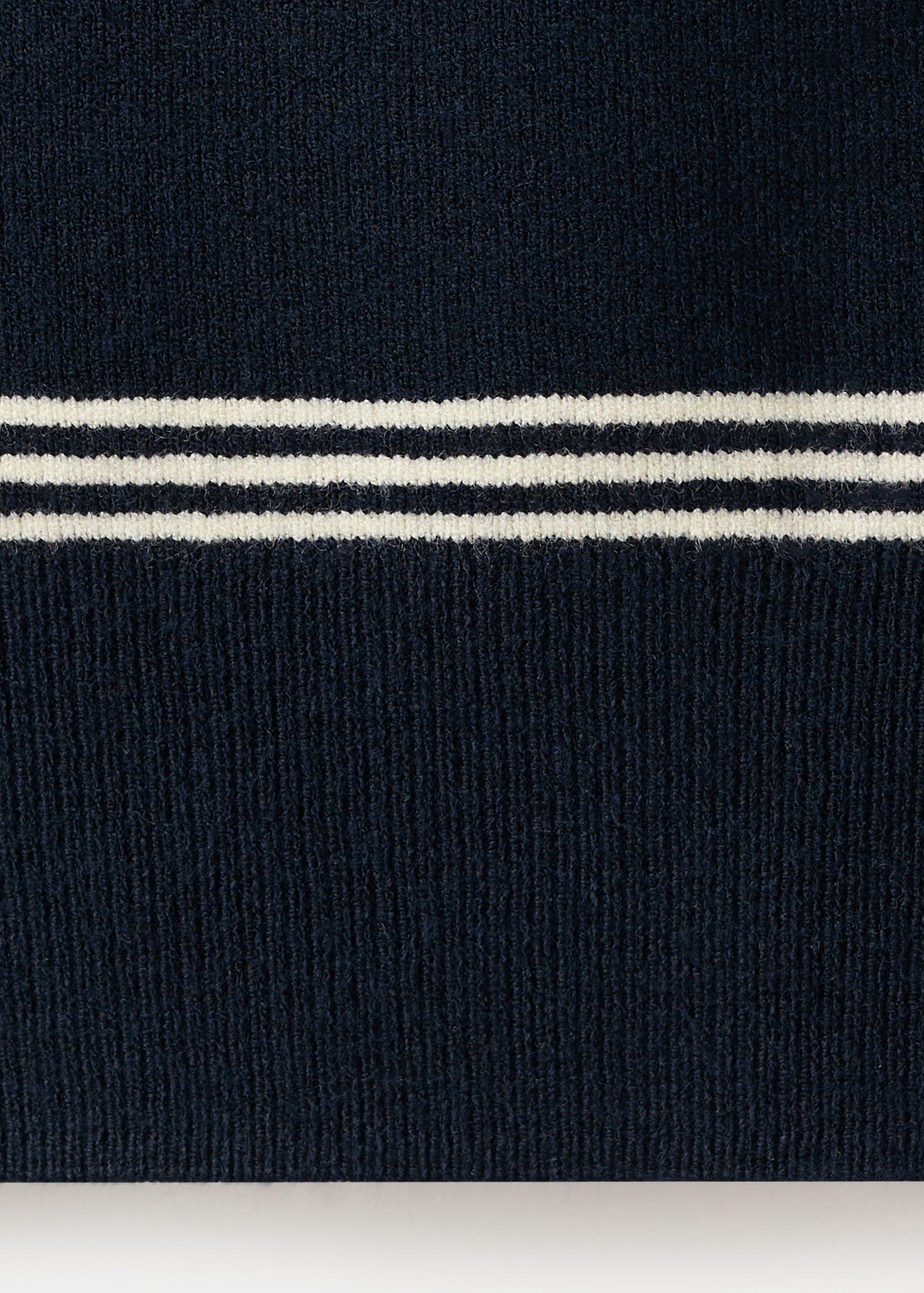 Striped polo-neck sweater