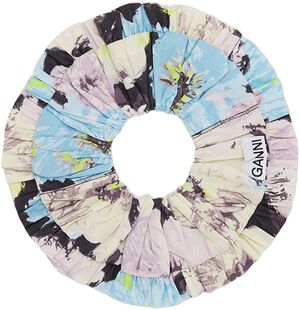 Printed Cotton Frill Scrunchie