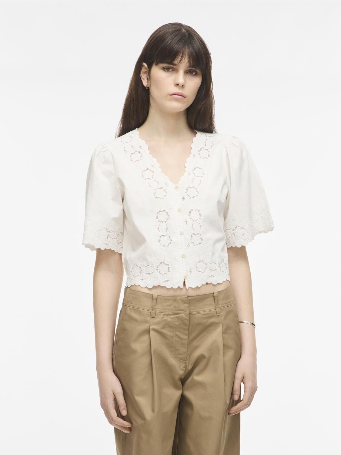 ROUAMORY 2/4 V-NECK TOP