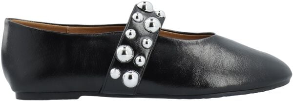 BIALUNA Studded Ballet Flat Faux Leather