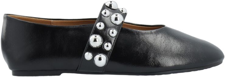 BIALUNA Studded Ballet Flat Faux Leather