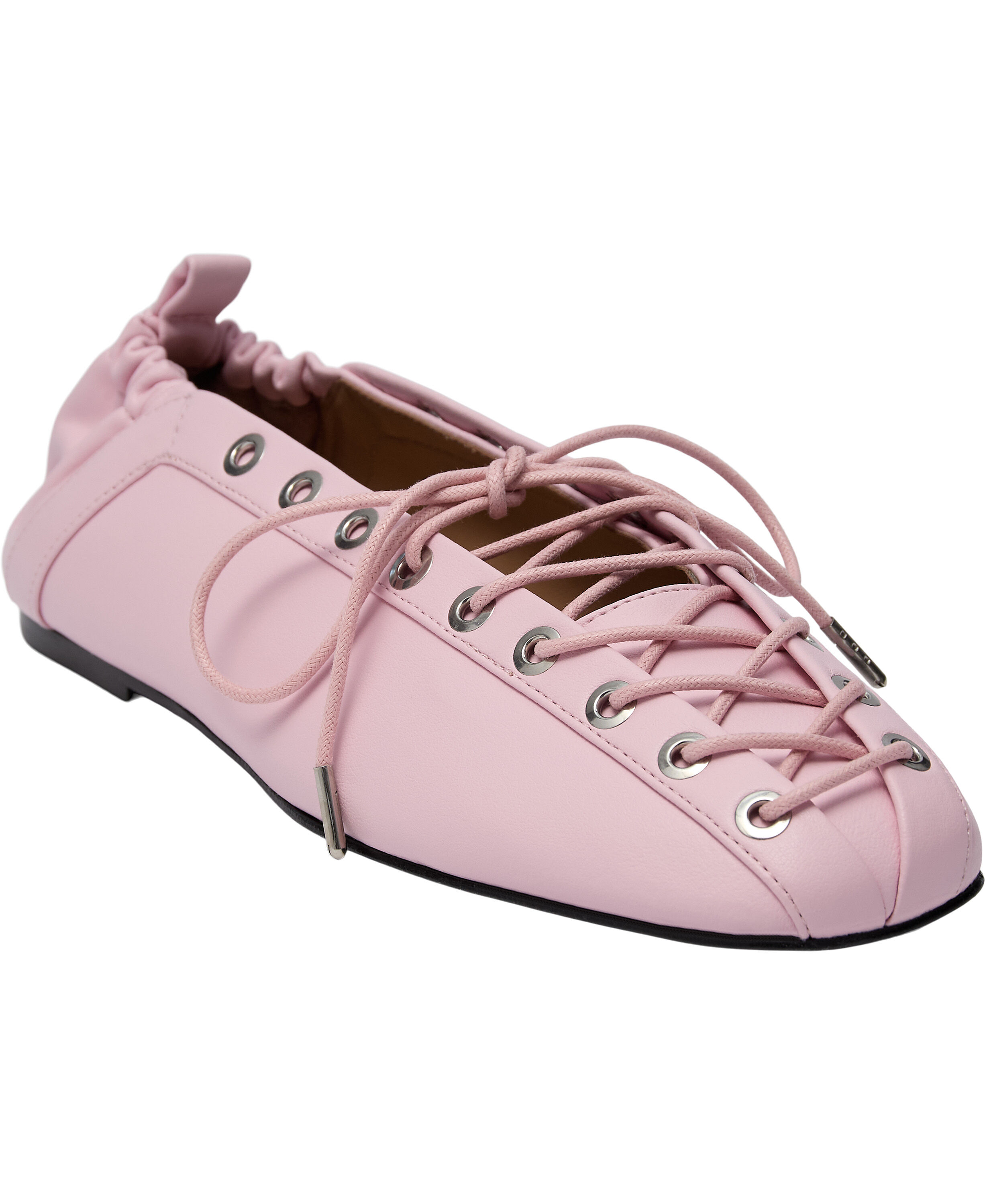 Eyelets Lace Up Ballerina Denim Pri