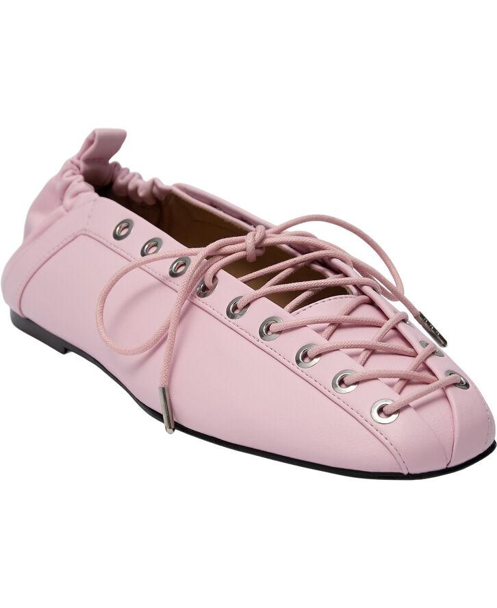 Eyelets Lace Up Ballerina Denim Pri