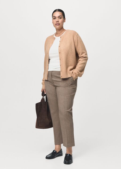 Slim cropped pinstripe trousers