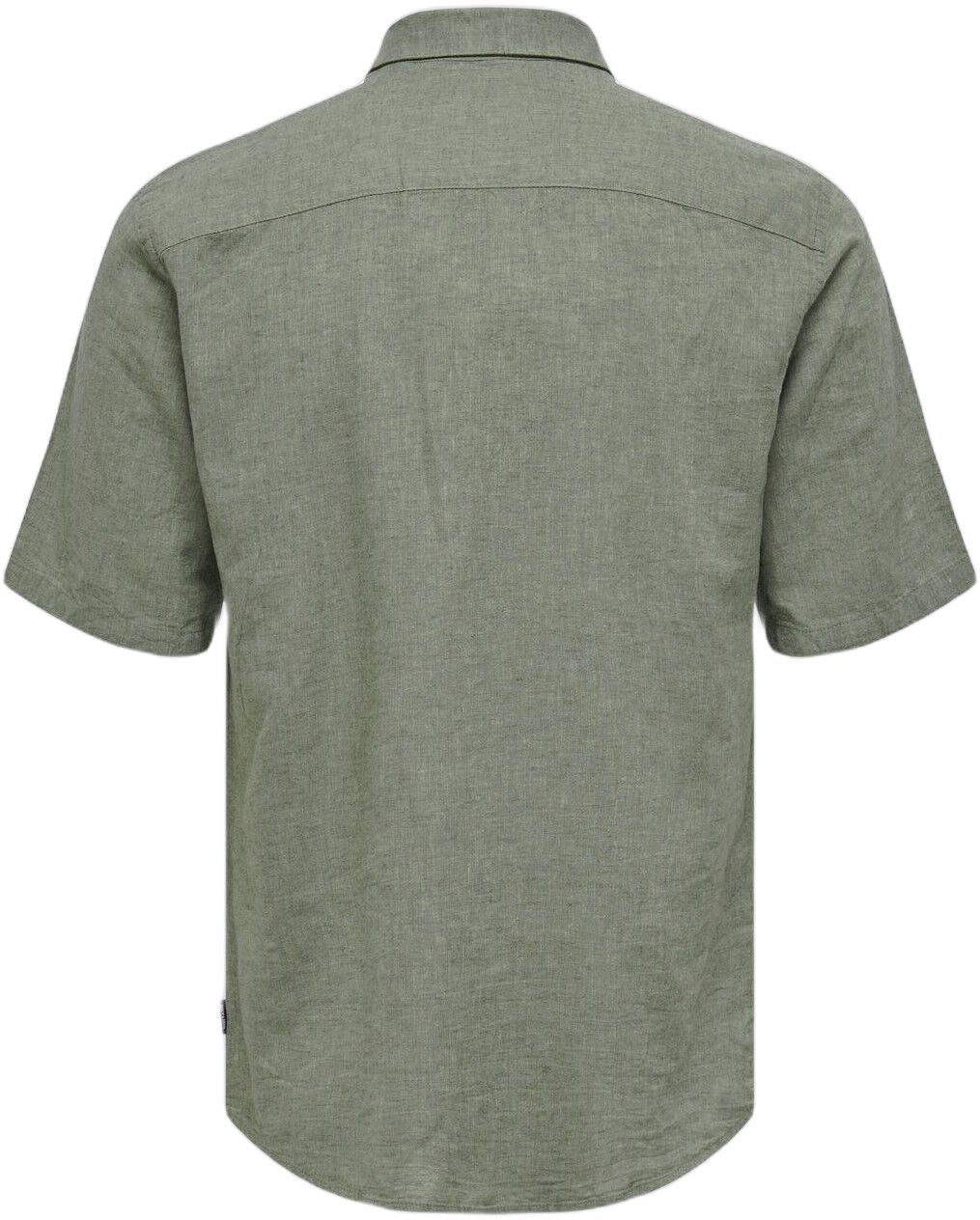 ONSCAIDEN LIFE SS SOLID LINEN SHIRT