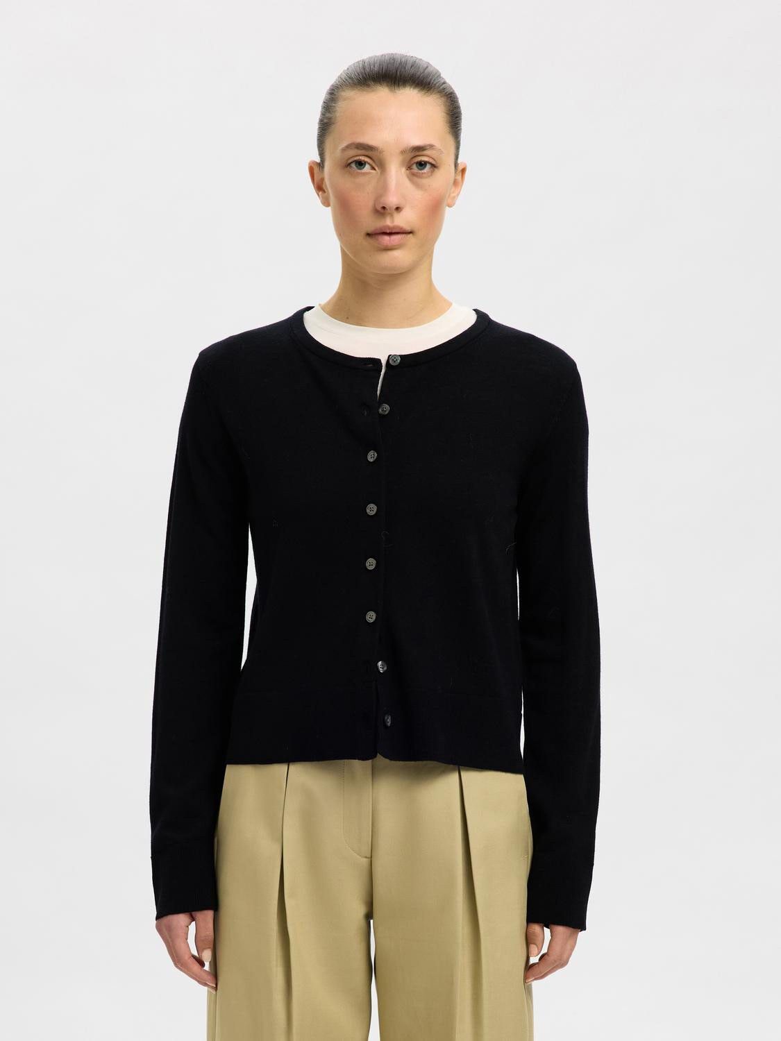 SLFTHEA LS KNIT MERINO CARDIGAN NOO