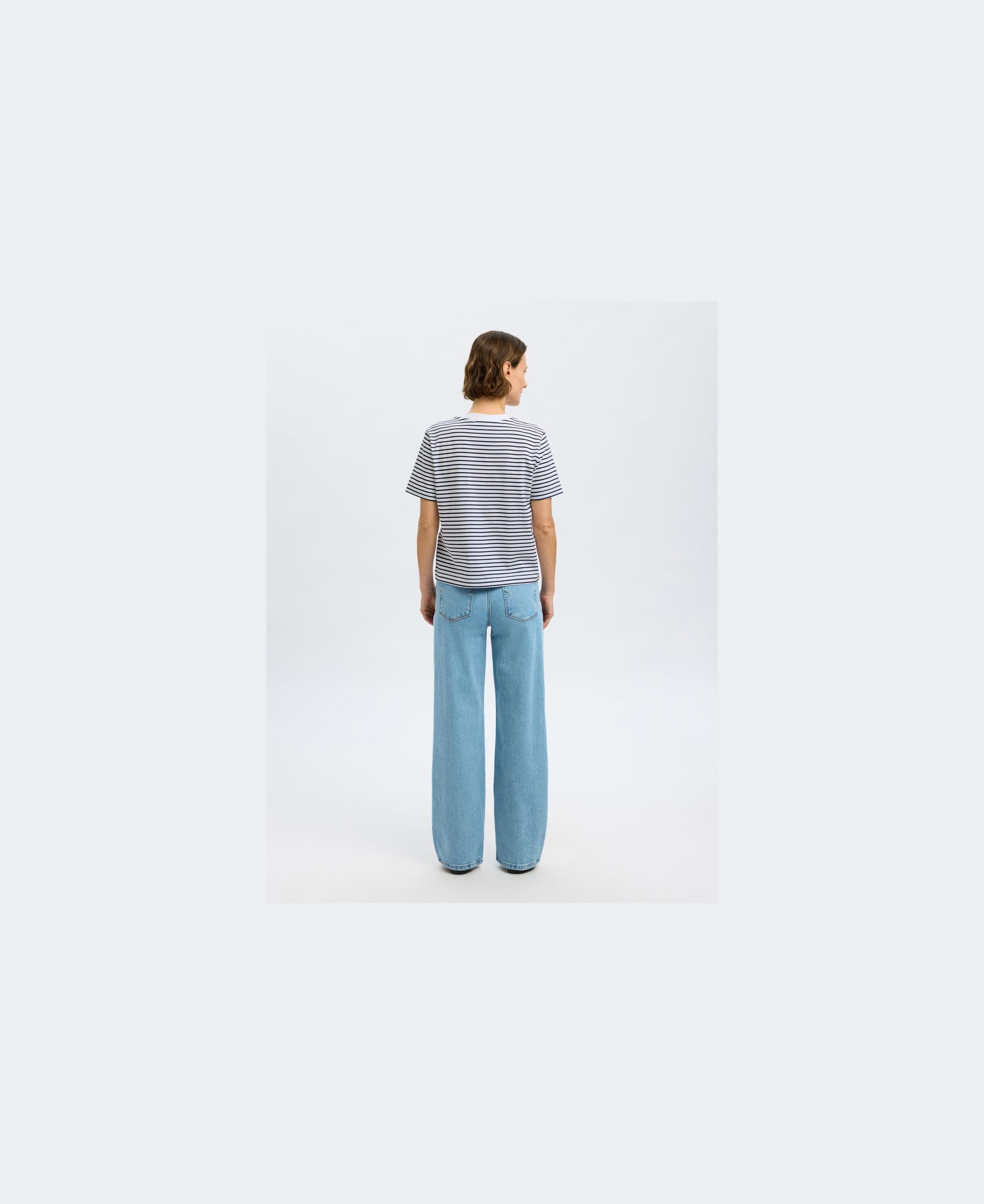 SLFESSENTIAL SS STRIPED BOXY TEE NO