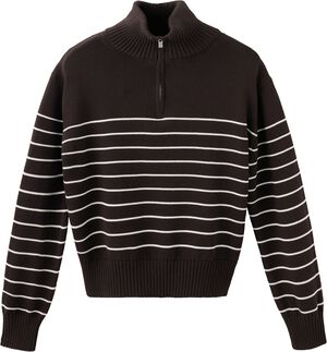 Striped sweater with zip