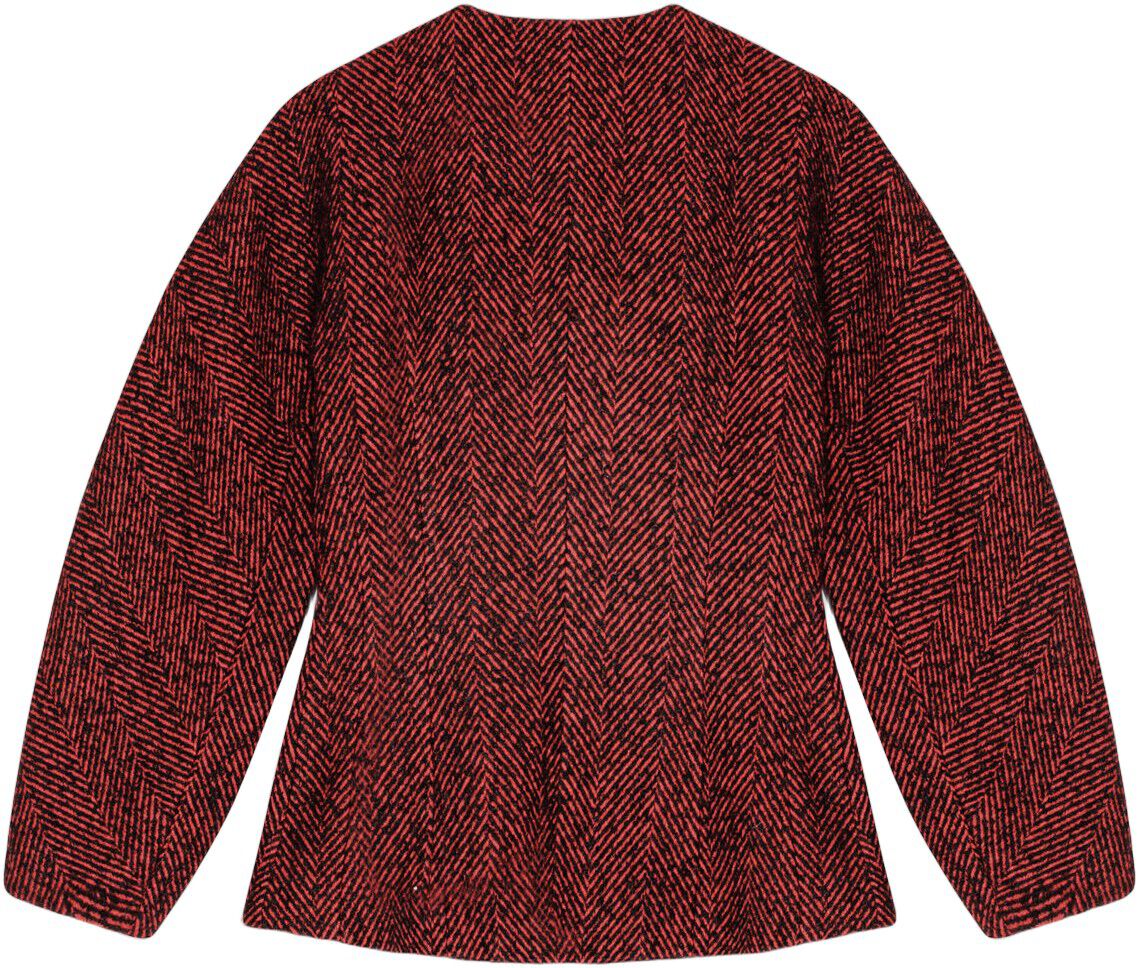 Herringbone Wool Curve Sleeve Blaze