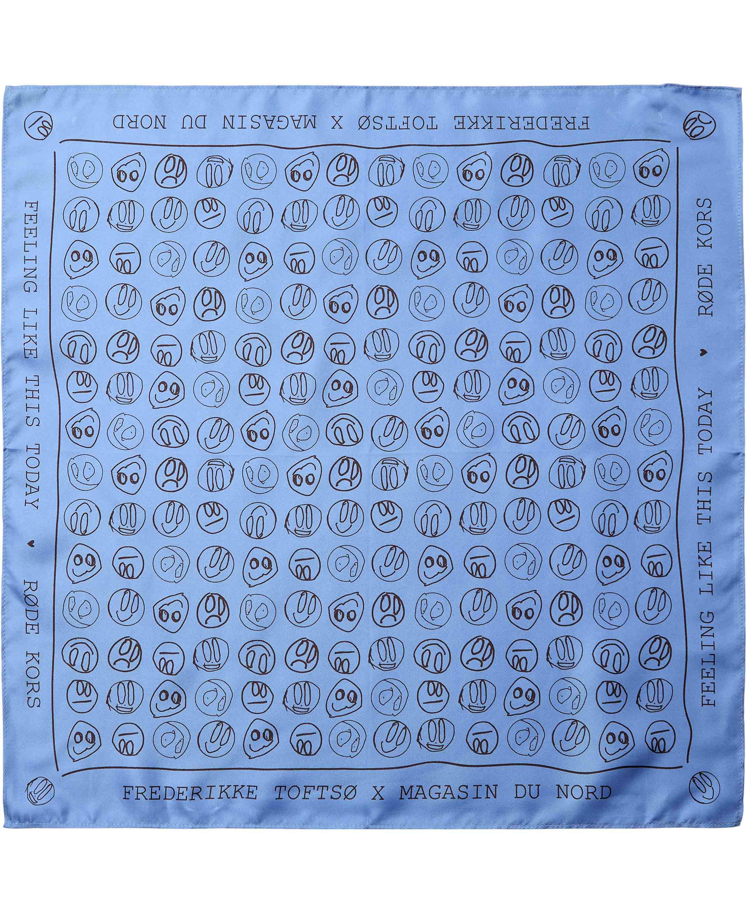 R&oslash;de Kors t&oslash;rkl&aelig;de - 53x53cm - 100% Silke