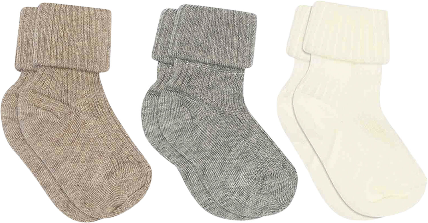 Cotton rib baby socks - 3-pack
