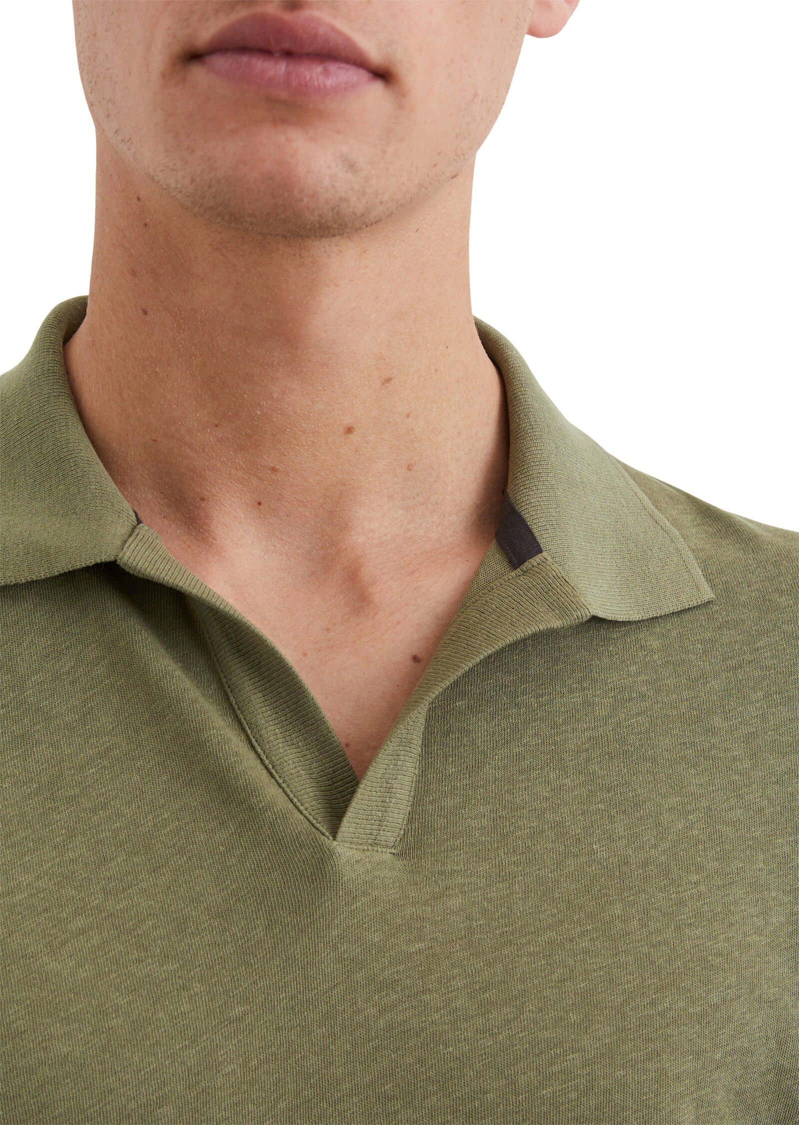 Polo, short sleeve, cotton linen mi