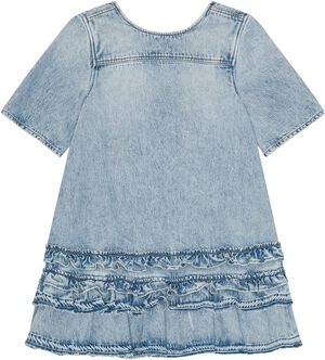 Soft Rigid Denim Open Back Frill Mi