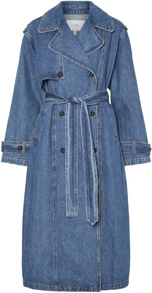 YASKALERA LS LONG DENIM TRENCHCOAT