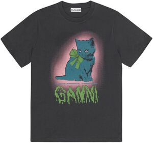 Basic Cotton Jersey Neon Kitty T-sh