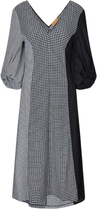 Three-Quarter Sleeve Midi Dress, 2247 Patchwork Jersey