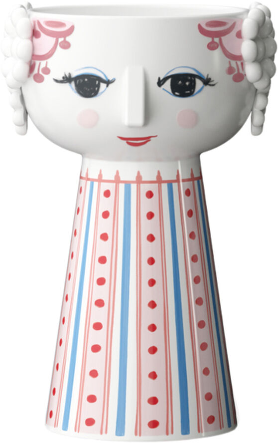 Eva Lysestage H14 cm støvet rød