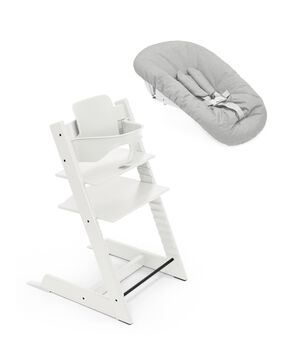 Tripp Trapp� Stol White + Babyset + Newborn Set Grey