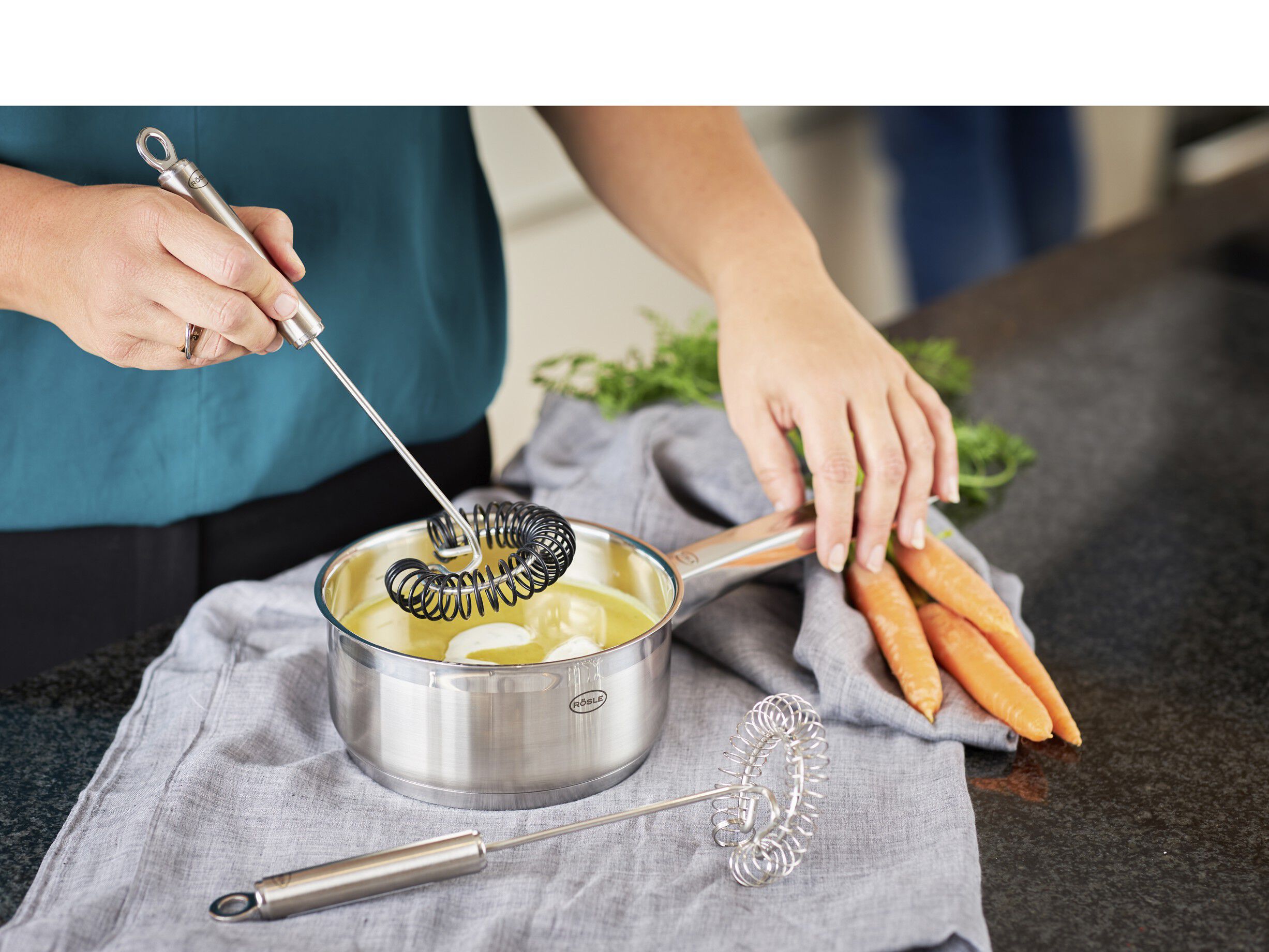 Spiralpiskeris 27 cm St&aring;l/Silikone