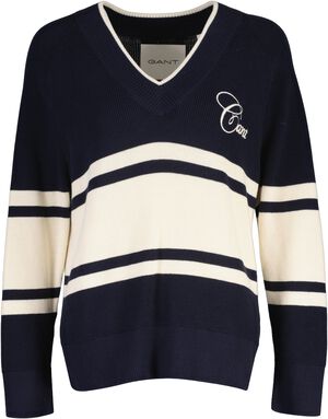 COTTON VARSITY V-NECK