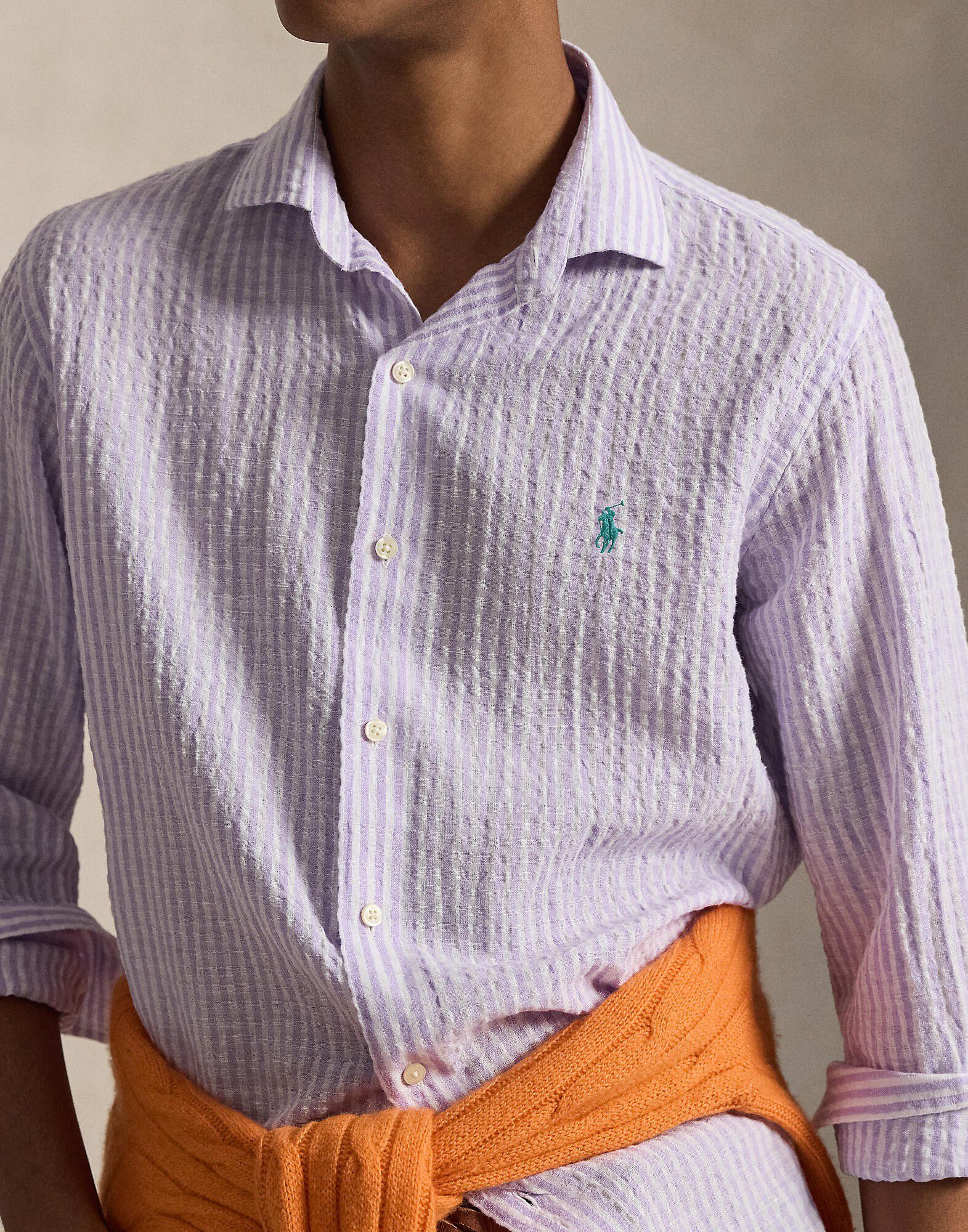 SEERSUCKER LINEN-WVN-SHIRT