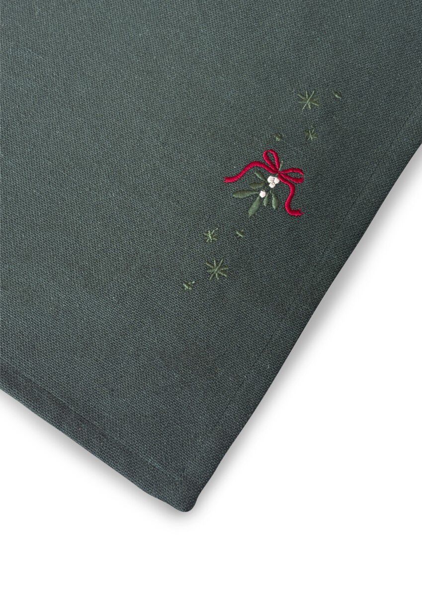 Christmas Fable D&aelig;kkeserviet Mistelten 49x32 cm gr&oslash;n