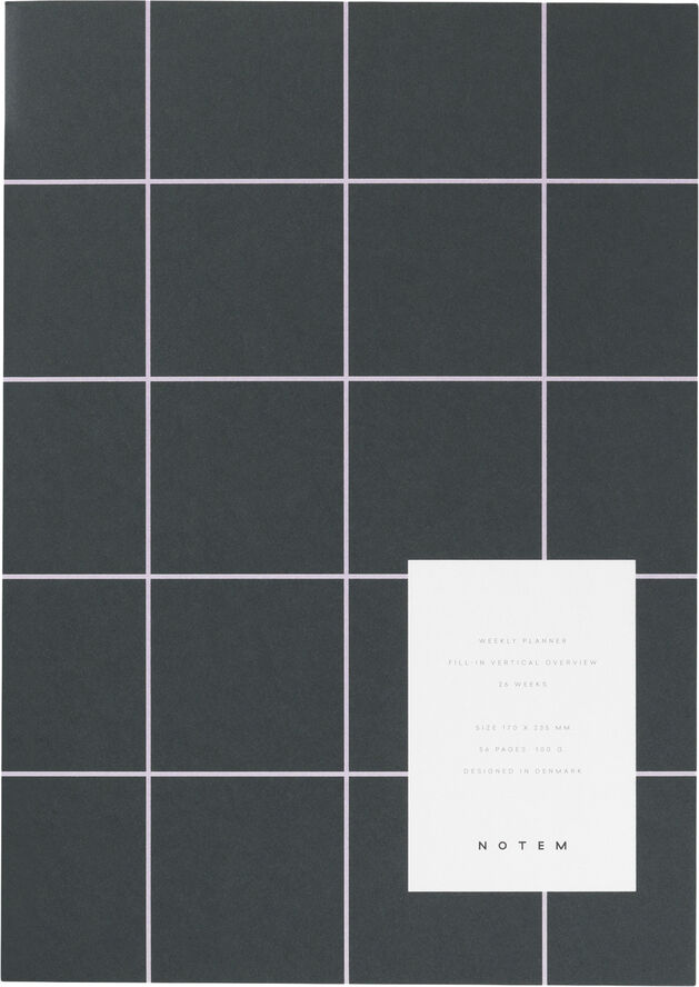 Weekly planner notesbog, mørk grøn